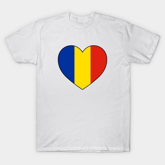 Heart - Romania T-Shirt by Tridaak